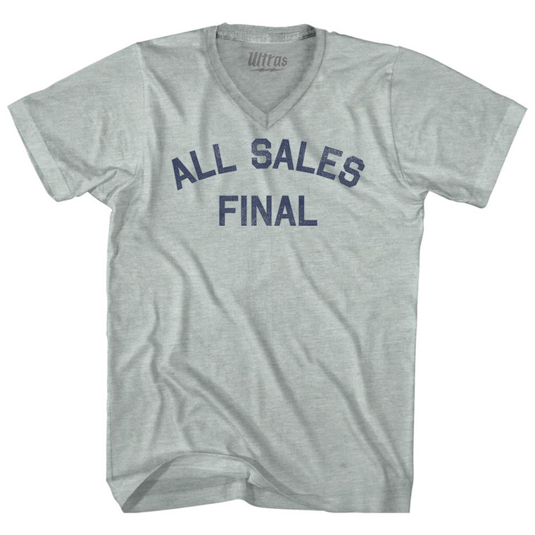 All Sales Final Adult Tri-Blend V-neck T-shirt - Athletic Cool Grey