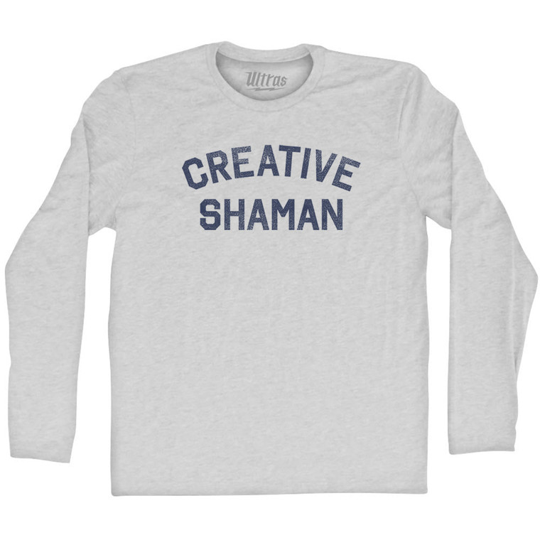 Creative Shaman Adult Cotton Long Sleeve T-shirt - Grey Heather