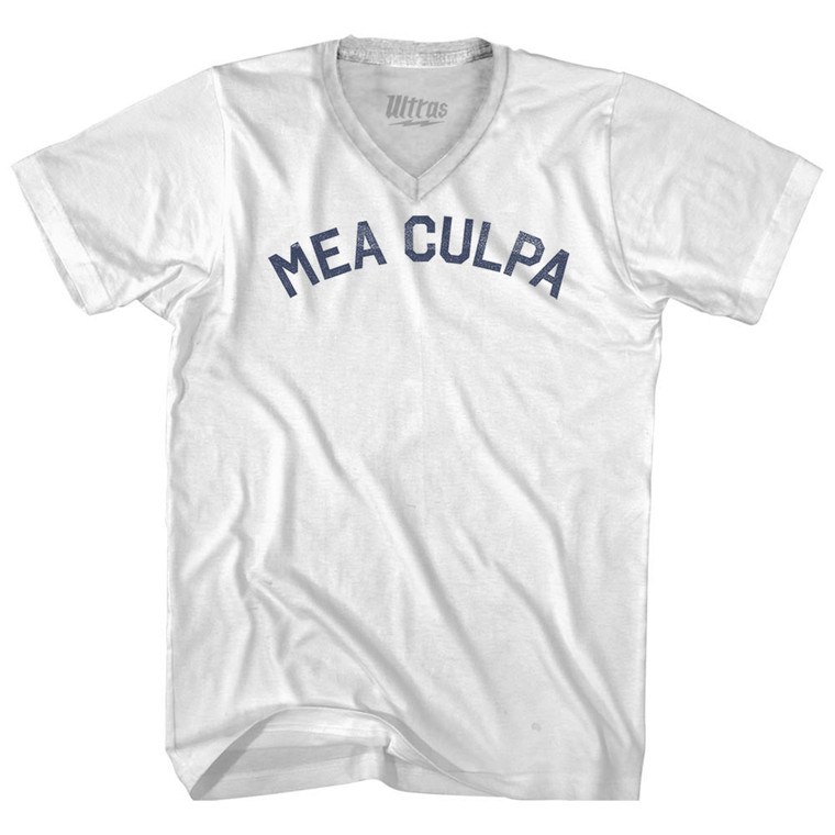 Mea Culpa Adult Tri-Blend V-neck T-shirt - White
