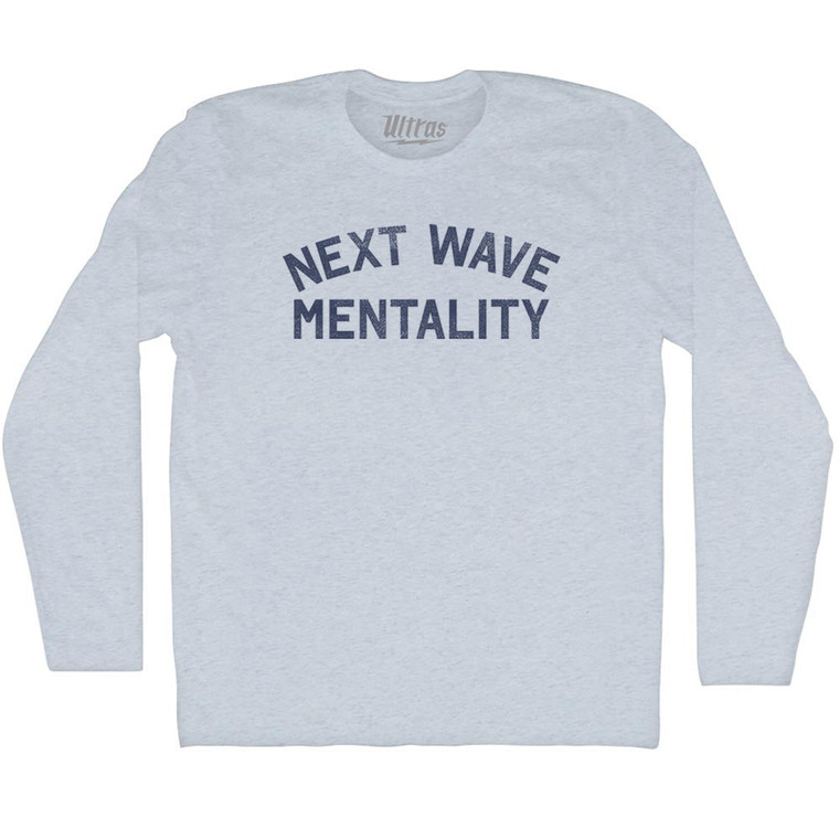 Next Wave Mentality Adult Tri-Blend Long Sleeve T-shirt - Athletic White