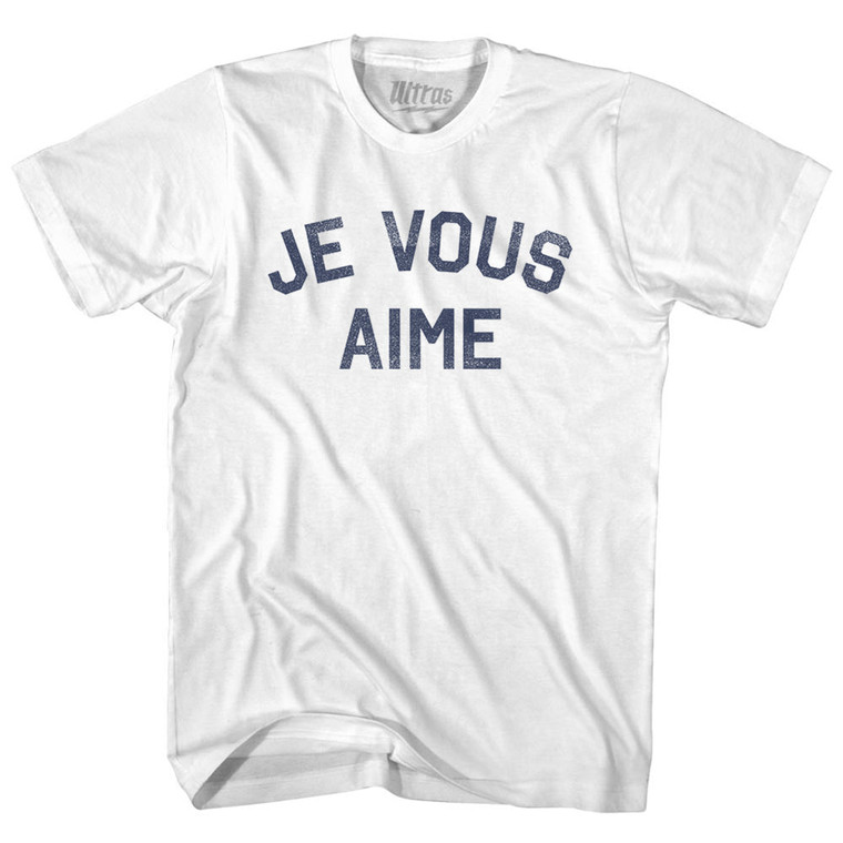 Je Vous Aime Womens Cotton Junior Cut T-Shirt - White