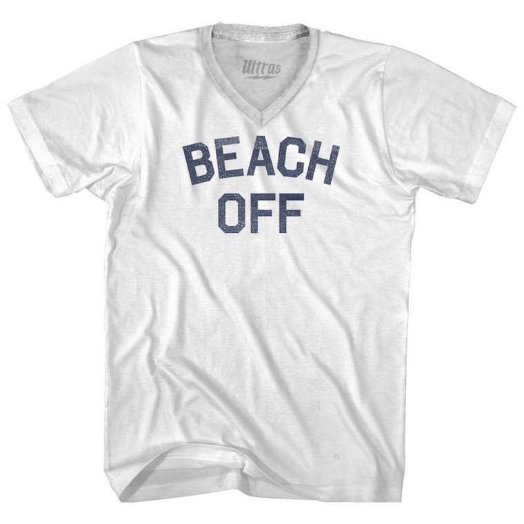 Beach Off Adult Tri-Blend V-neck T-shirt - White