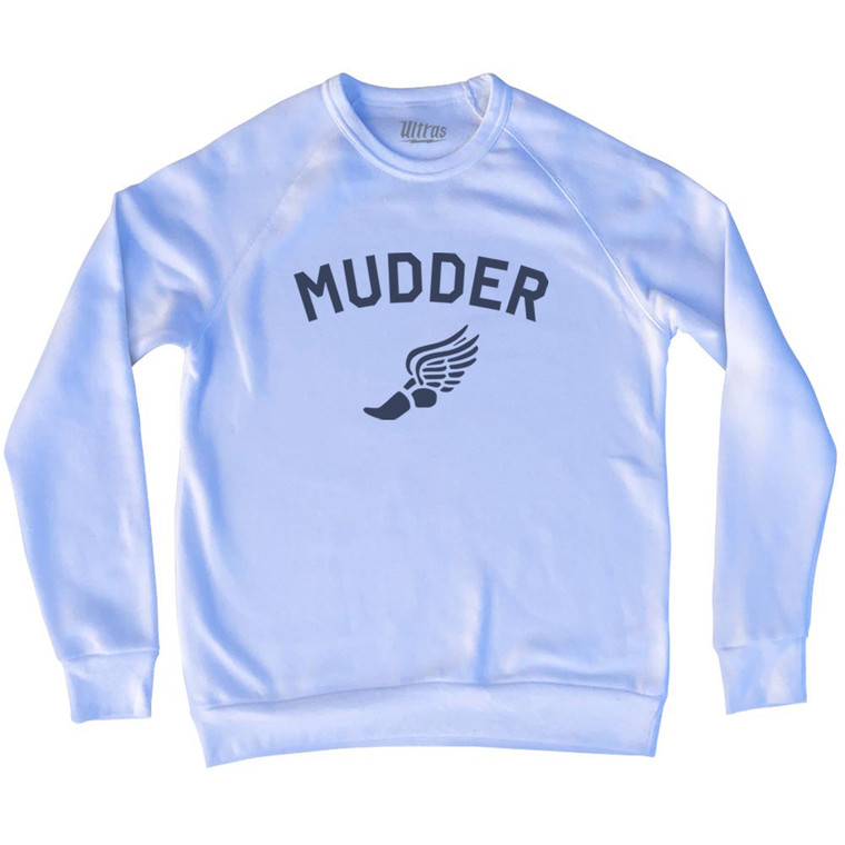 Mudder Running Wings Adult Tri-Blend Sweatshirt - White