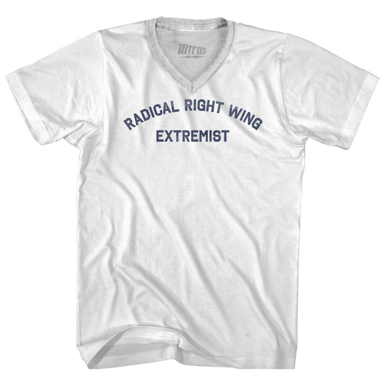 Radical Right Wing Extremist Adult Tri-Blend V-neck T-shirt - White