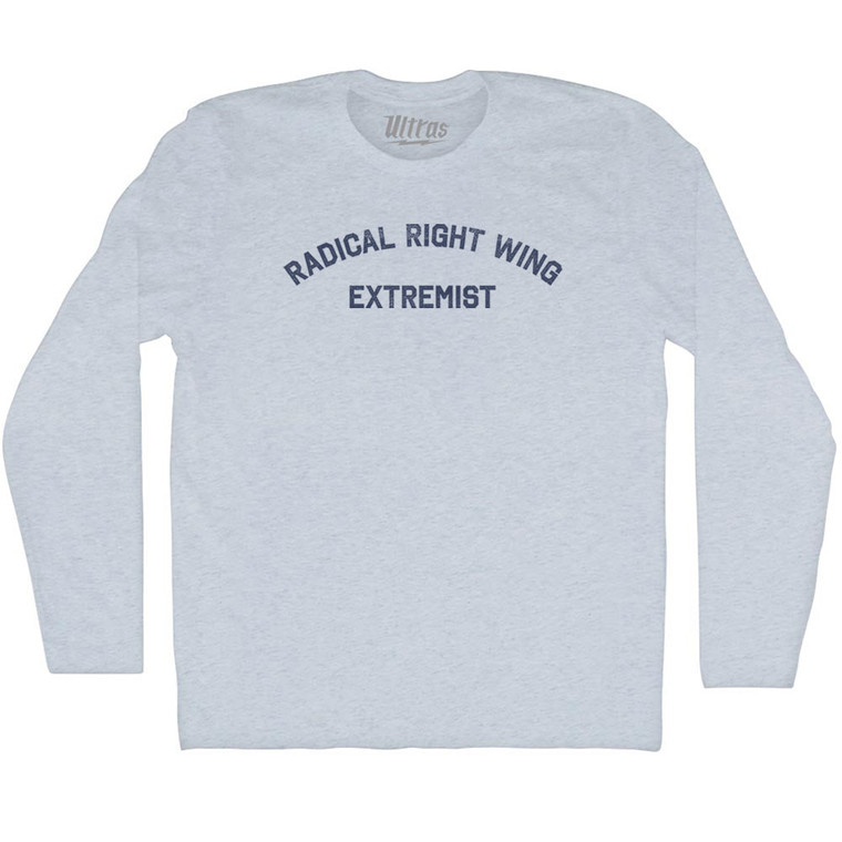 Radical Right Wing Extremist Adult Tri-Blend Long Sleeve T-shirt - Athletic White