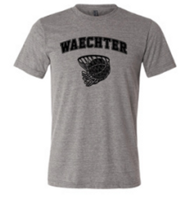 Waechter Basketball- Athletic Grey- YOUTH MEDIUM T-shirt- Final Sale Z4