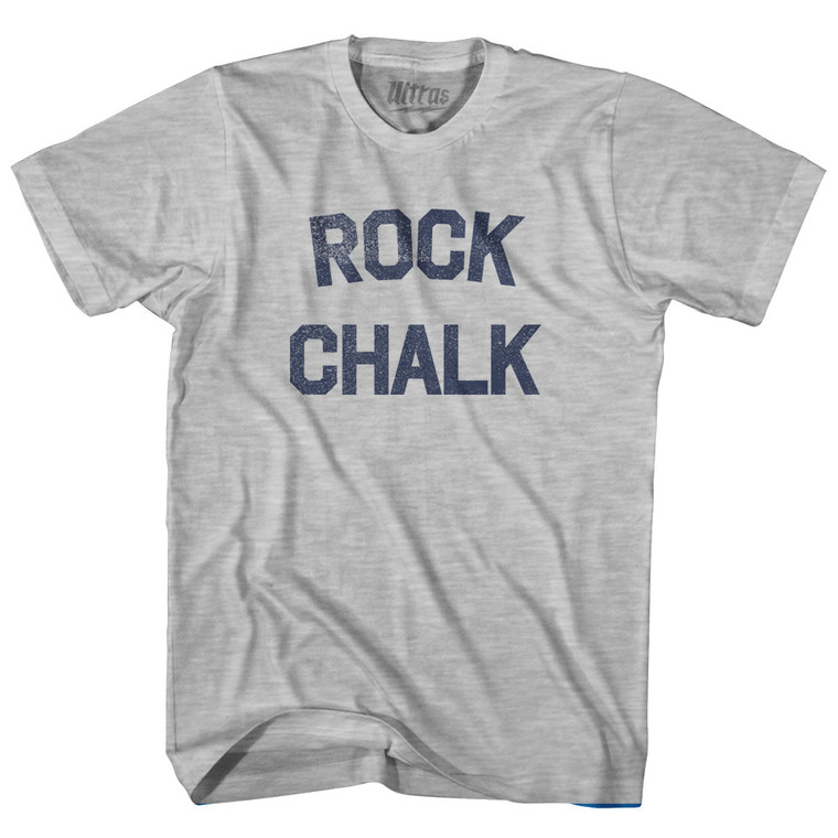 Rock Chalk Adult Cotton T-shirt - Grey Heather