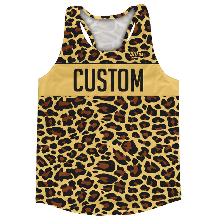 Cheetah Pattern Custom Running Track Tops Made In USA - Yellow