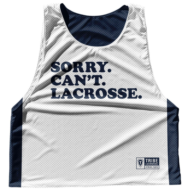 Sorry. Can't. Lacrosse. Lacrosse Sublimated Reversible Lax Pinnie - Navy White