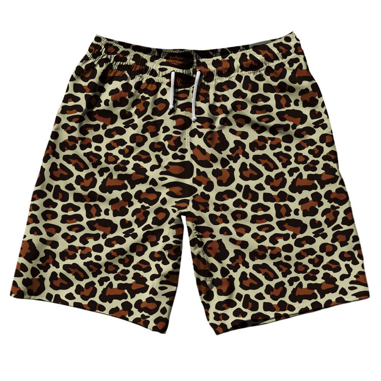 Cheetah Pattern 10" Swim Shorts Made in USA - Vegas Gold