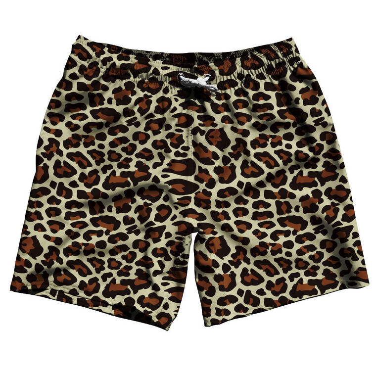 Cheetah Pattern Swim Shorts 7" Made in USA - Vegas Gold