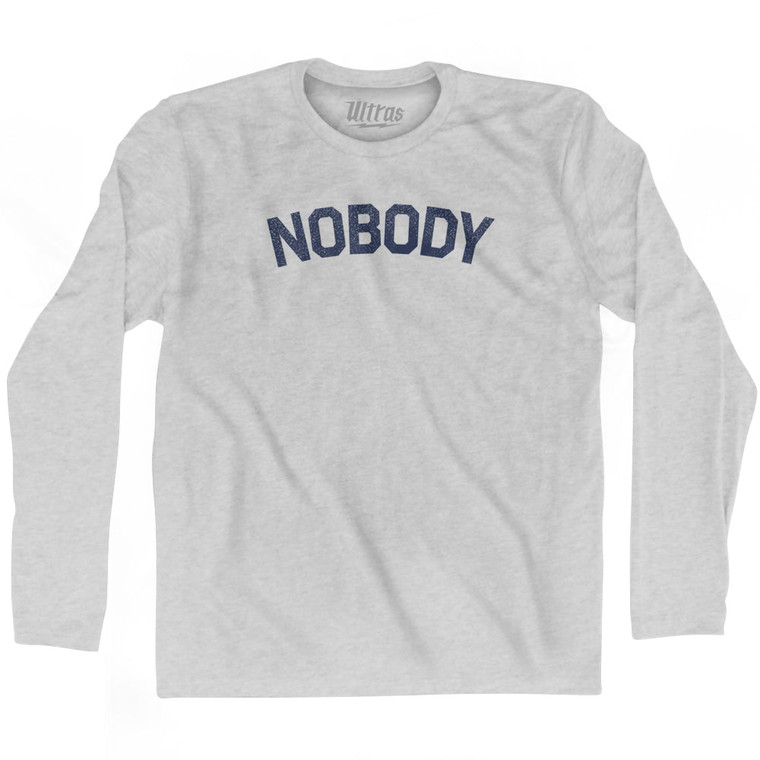 Nobody Adult Cotton Long Sleeve T-shirt - Grey Heather