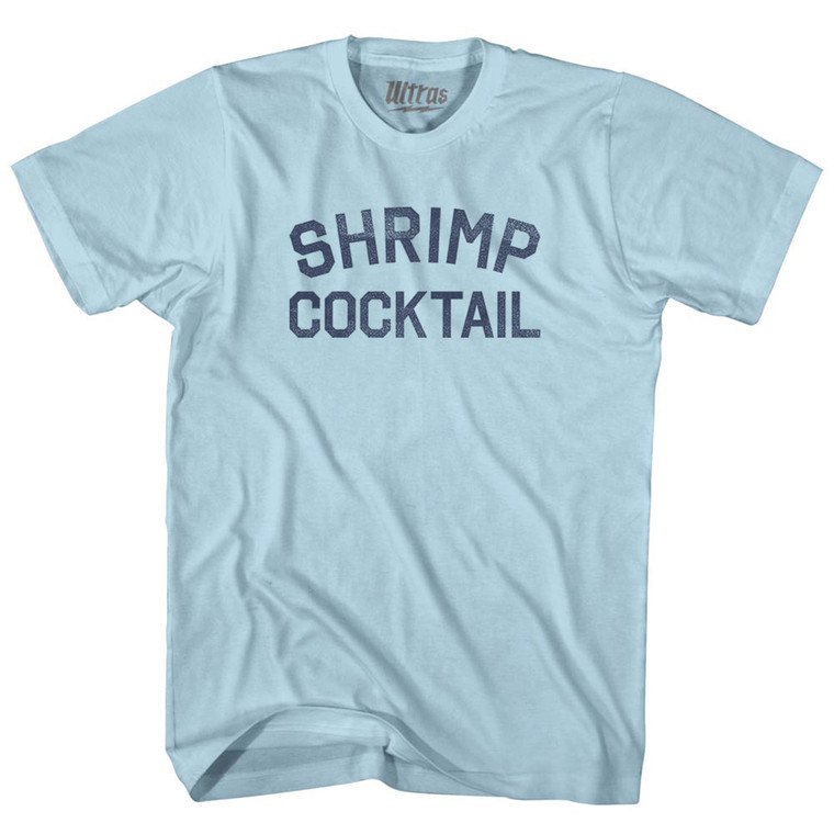 Shrimp Cocktail Adult Cotton T-shirt - Light Blue