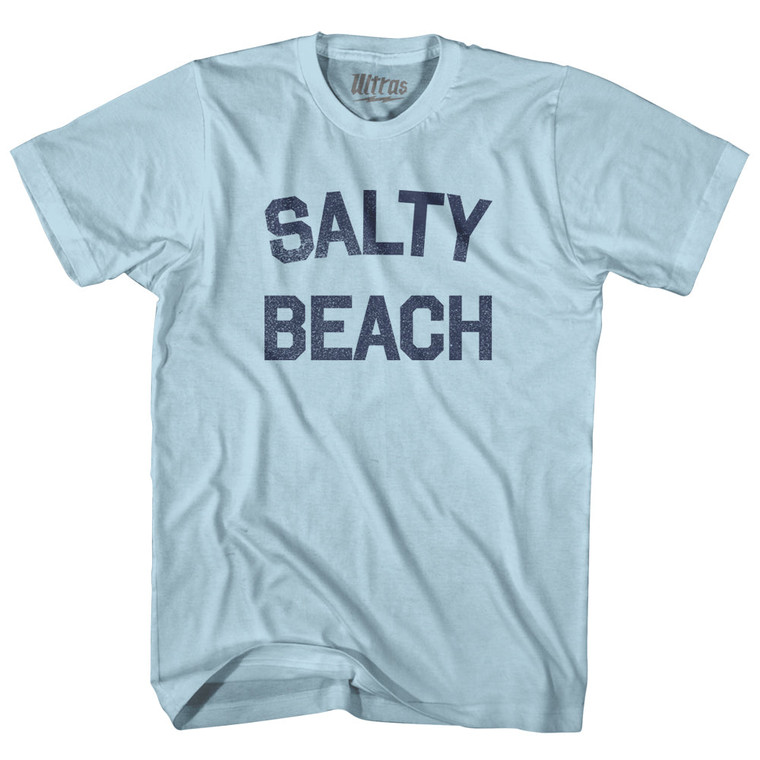 Salty Beach Adult Cotton T-shirt - Light Blue