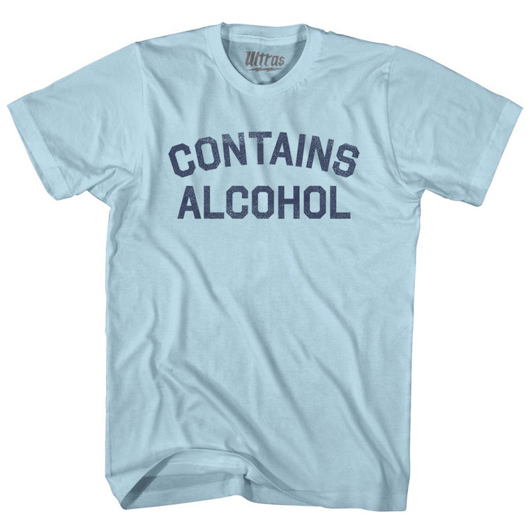 Contains Alcohol Adult Cotton T-shirt - Light Blue