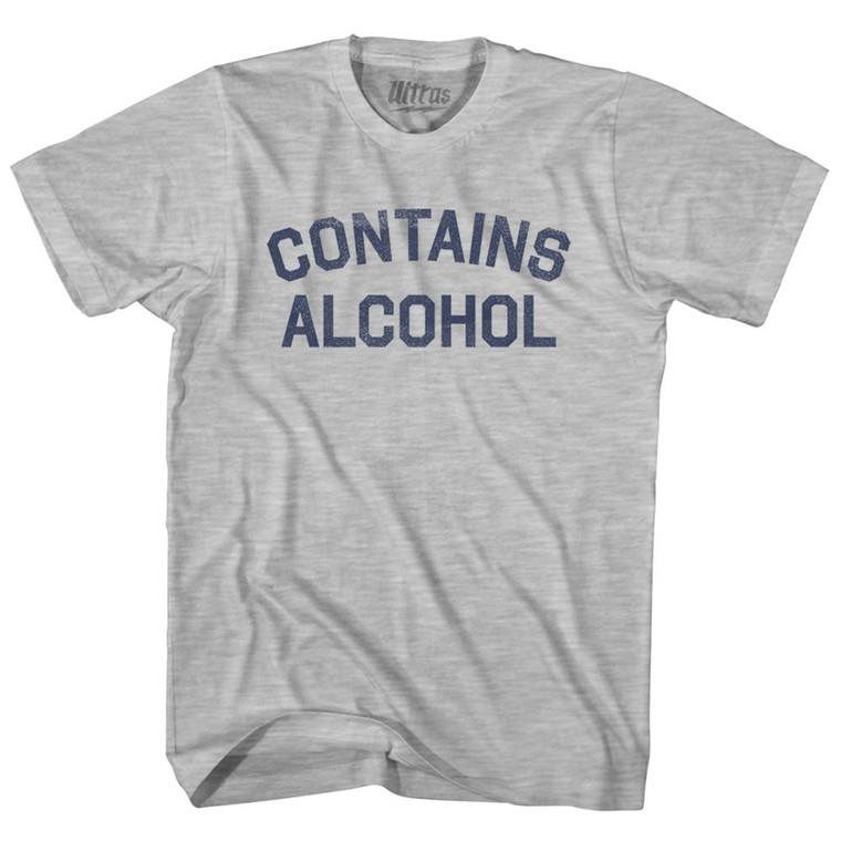 Contains Alcohol Adult Cotton T-shirt - Grey Heather