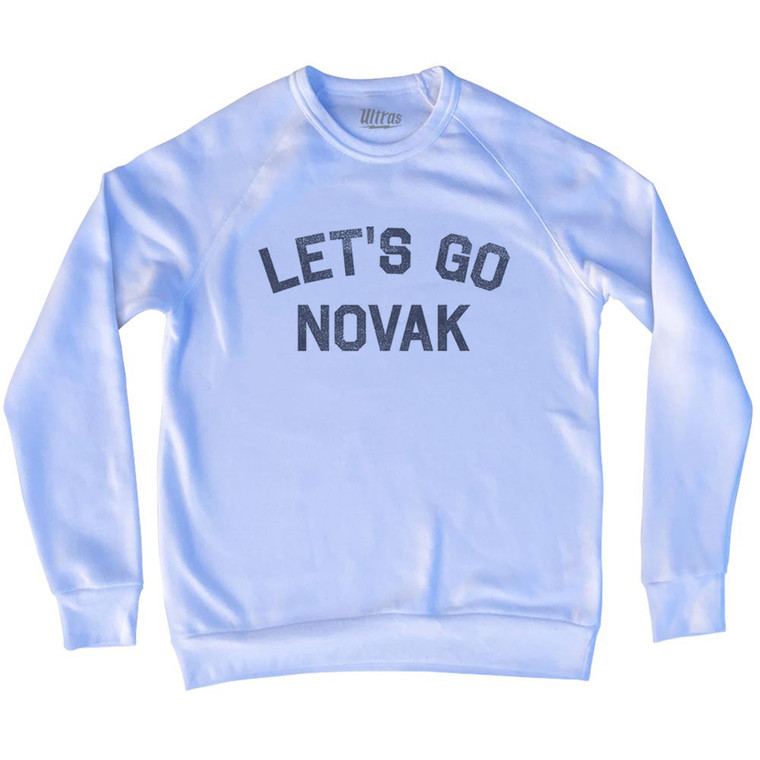 Let's Go Novak Adult Tri-Blend Sweatshirt - White