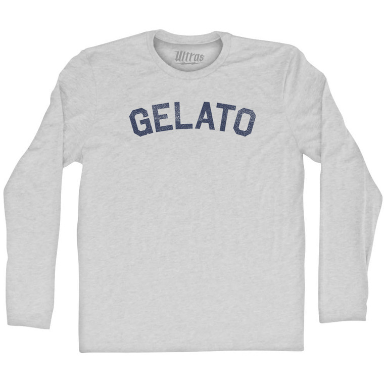 Gelato Adult Cotton Long Sleeve T-shirt - Grey Heather