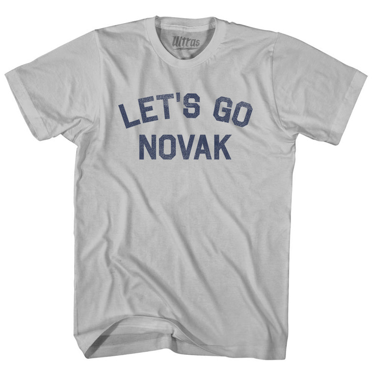 Let's Go Novak Adult Cotton T-shirt - Cool Grey