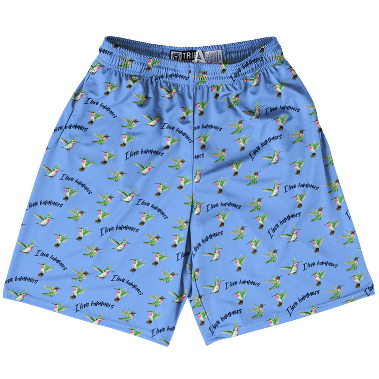 Hummingbirds I LOVE HUMMERS Lacrosse Shorts Made In USA - Carolina Blue