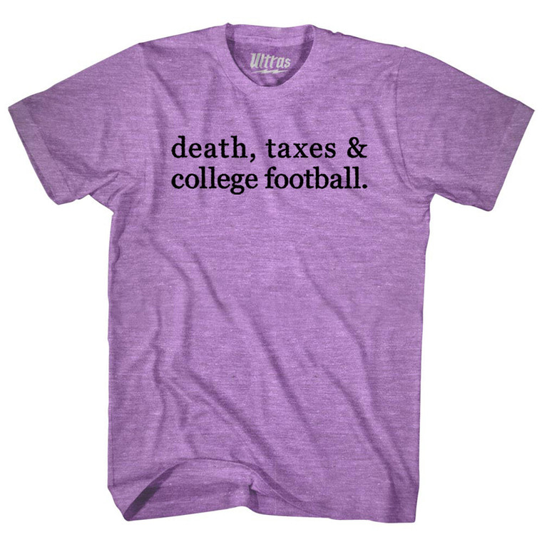 Death, Taxes & College Football Adult Tri-Blend T-shirt - Athletic Purple