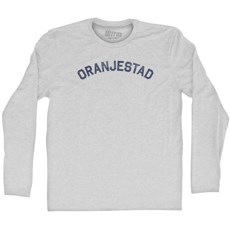 Oranjestad Adult Cotton Long Sleeve T-shirt - Grey Heather