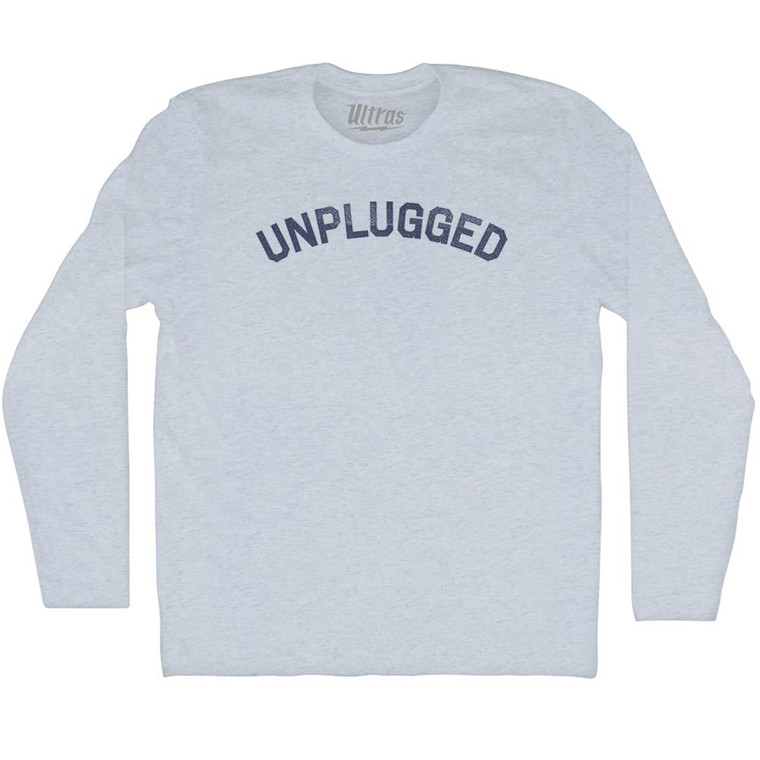 Unplugged Adult Tri-Blend Long Sleeve T-shirt - Athletic White