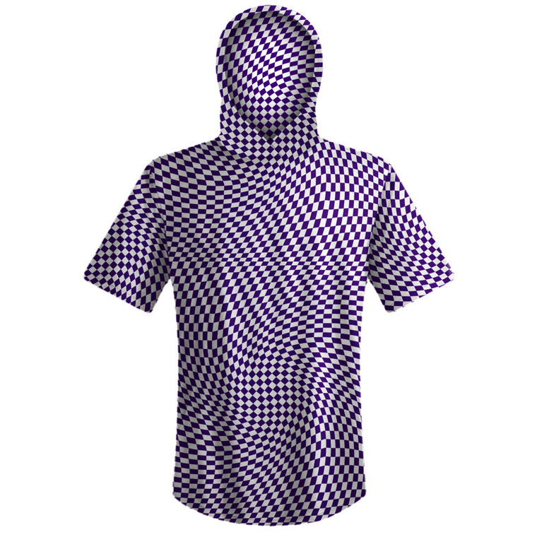 Warped Checkerboard Sport Hoodie - Purple Lakers And White