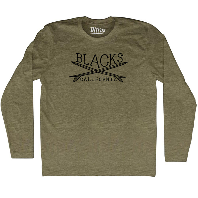 Blacks Surf Adult Tri-Blend Long Sleeve T-shirt - Military Green