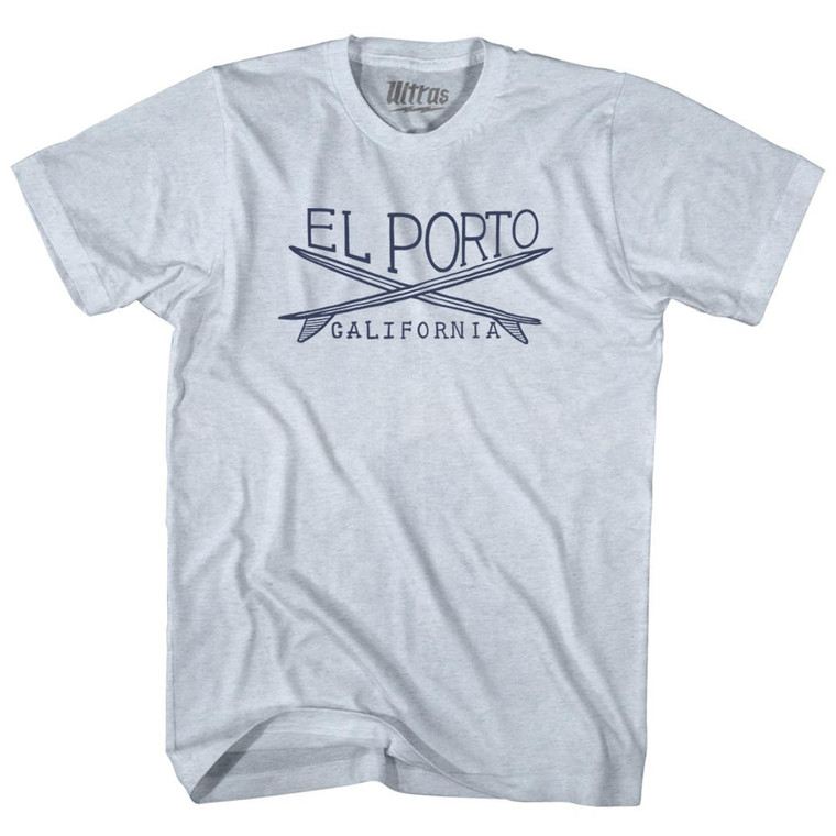 El Porto Surf Adult Tri-Blend T-shirt - Athletic White