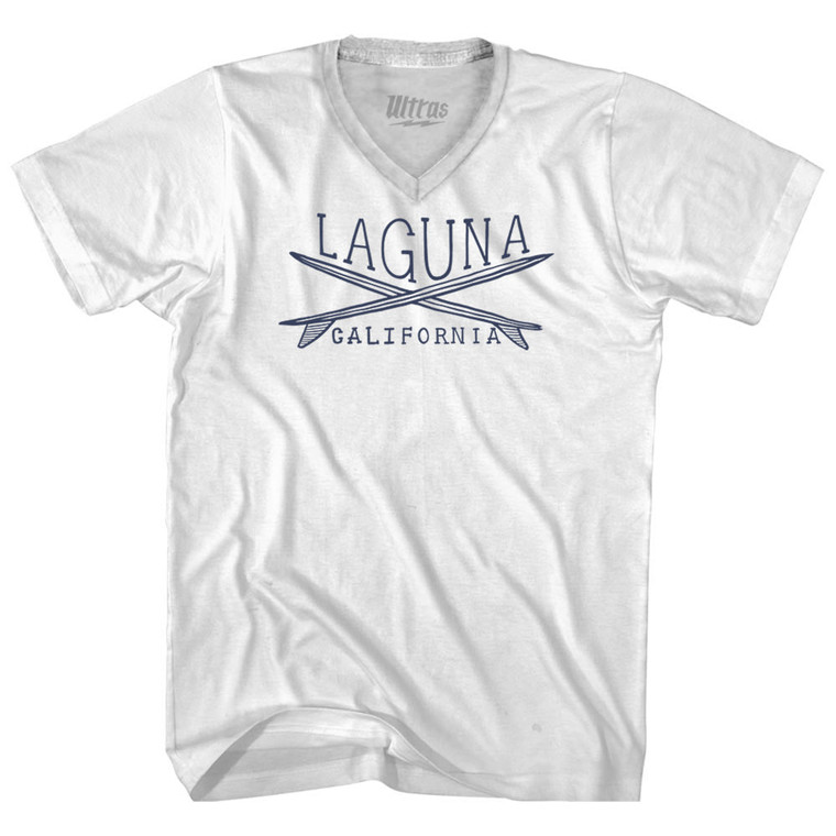 Laguna Surf Adult Tri-Blend V-neck T-shirt - White