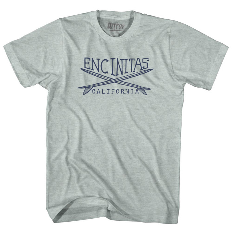 Encinitas Surf Adult Tri-Blend T-shirt - Athletic Cool Grey