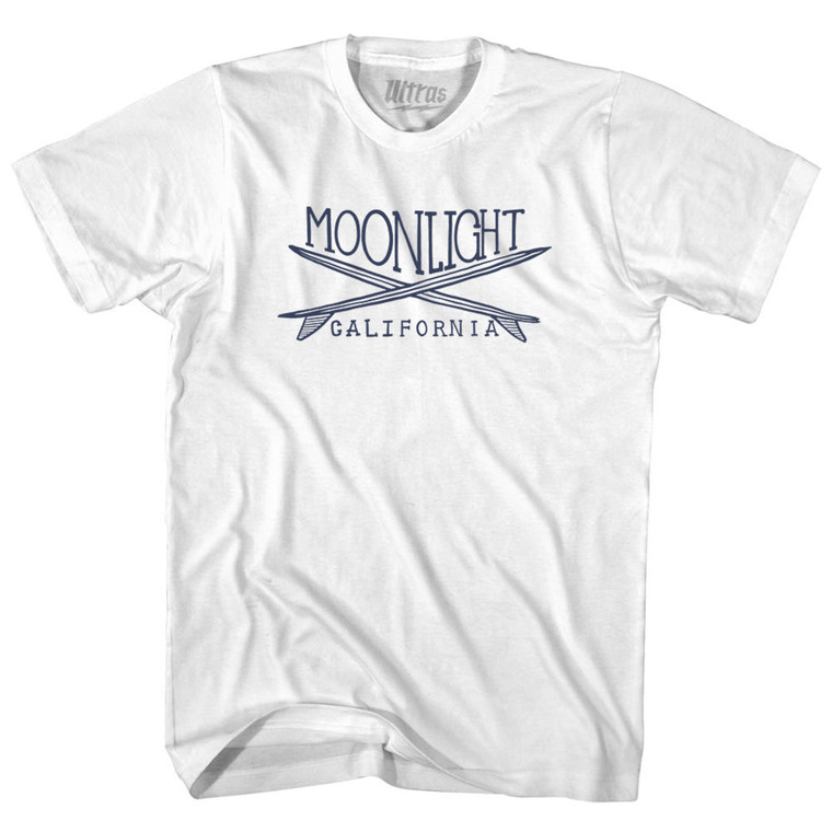 Moonlight Surf Womens Cotton Junior Cut T-Shirt - White