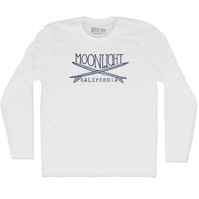 Moonlight Surf Adult Cotton Long Sleeve T-shirt - White