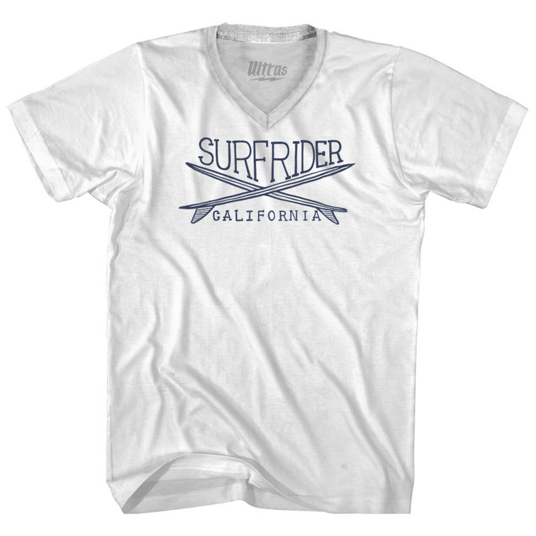 Surfrider Surf Adult Tri-Blend V-neck T-shirt - White