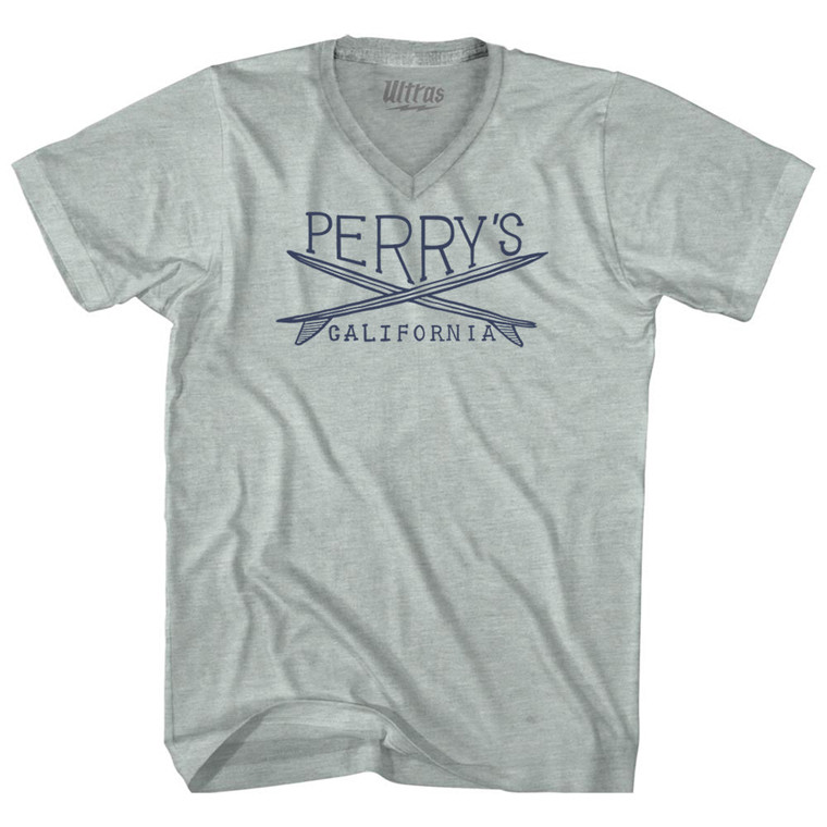 Perrys Surf Adult Tri-Blend V-neck T-shirt - Athletic Cool Grey