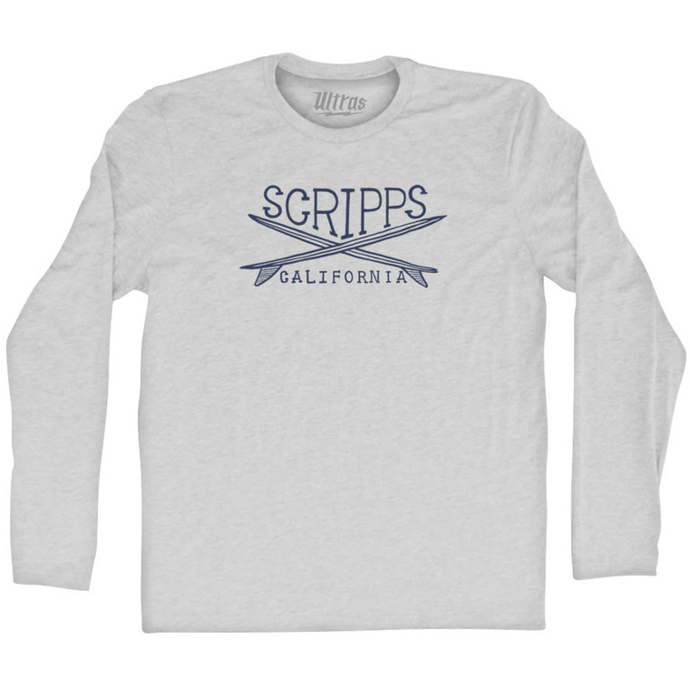 Scripps Surf Adult Cotton Long Sleeve T-shirt - Grey Heather