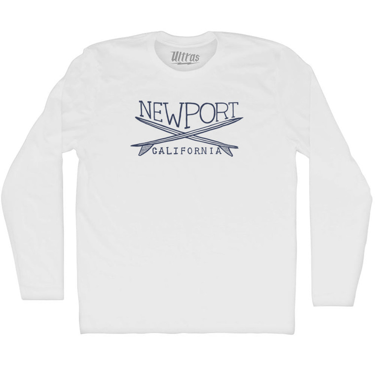 New Port Surf Adult Cotton Long Sleeve T-shirt - White