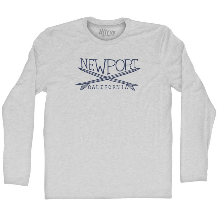 New Port Surf Adult Cotton Long Sleeve T-shirt - Grey Heather