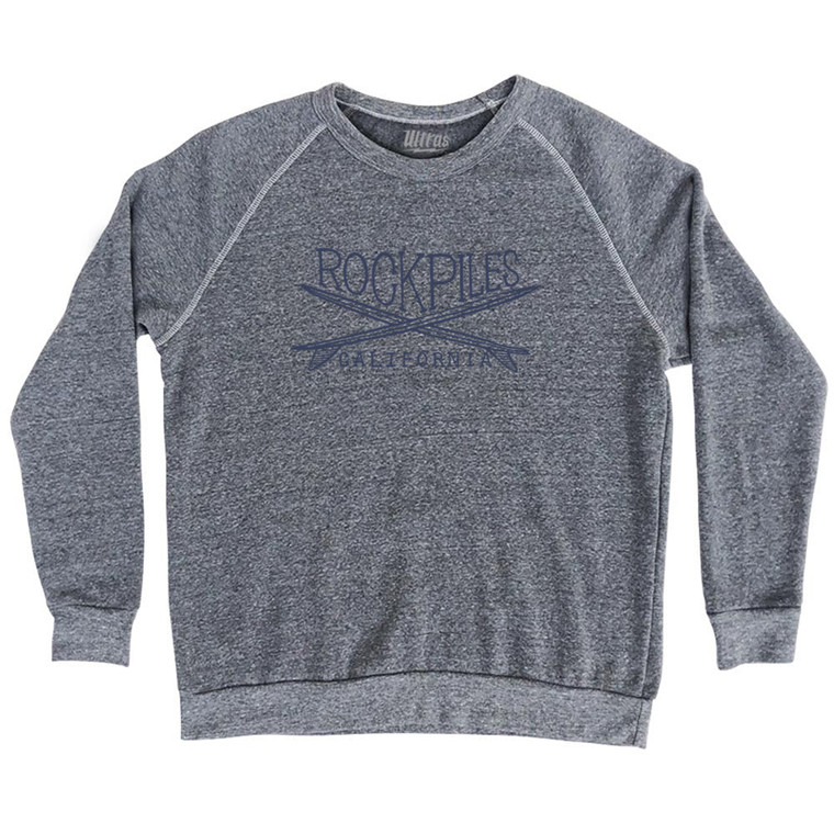 Rockpiles Surf Adult Tri-Blend Sweatshirt - Athletic Grey
