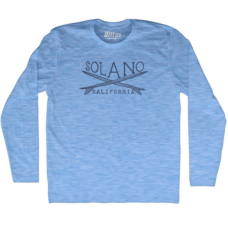 Solano Surf Adult Tri-Blend Long Sleeve T-shirt - Athletic Blue