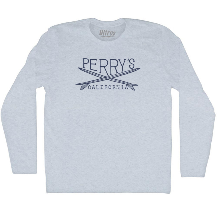 Perrys Surf Adult Tri-Blend Long Sleeve T-shirt - Athletic White