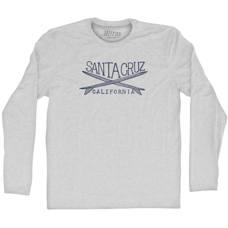 Santa Cruz Surf Adult Cotton Long Sleeve T-shirt - Grey Heather