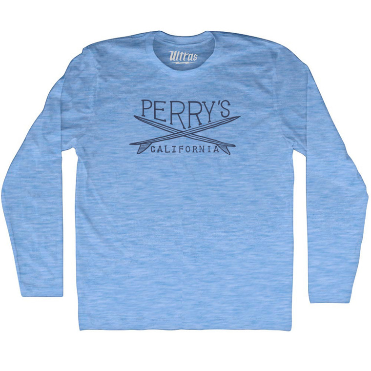 Perrys Surf Adult Tri-Blend Long Sleeve T-shirt - Athletic Blue