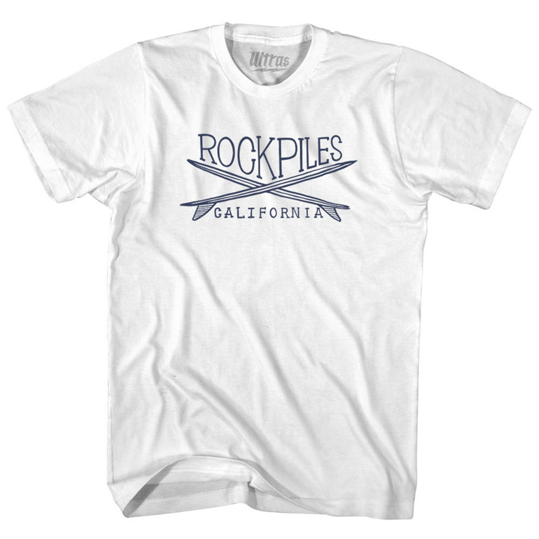 Rockpiles Surf Adult Cotton T-shirt - White