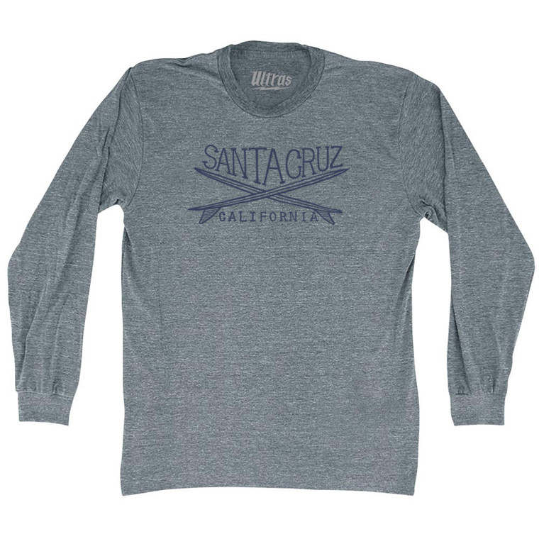 Santa Cruz Surf Adult Tri-Blend Long Sleeve T-shirt - Athletic Grey