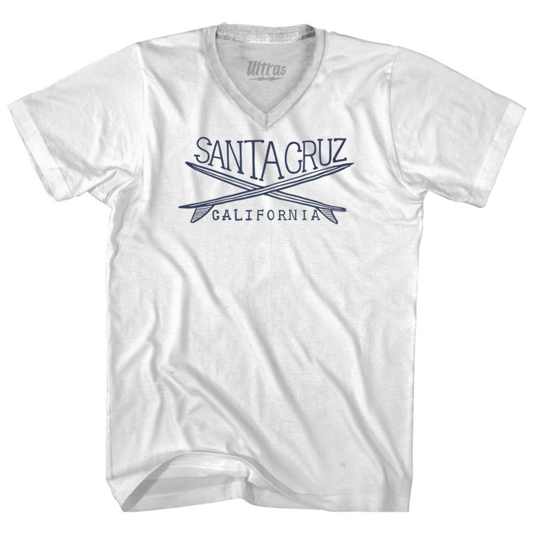 Santa Cruz Surf Adult Tri-Blend V-neck T-shirt - White