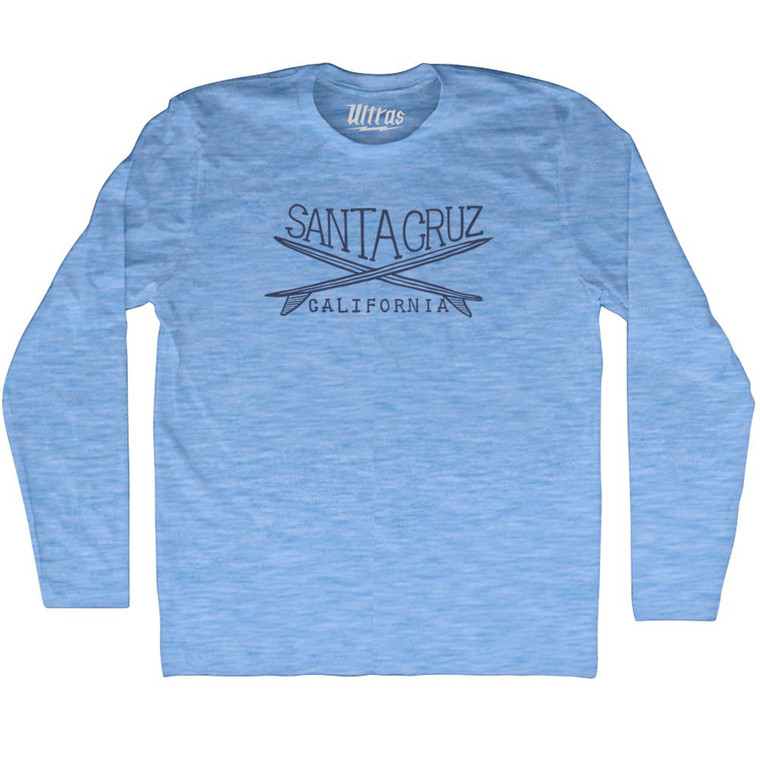 Santa Cruz Surf Adult Tri-Blend Long Sleeve T-shirt - Athletic Blue