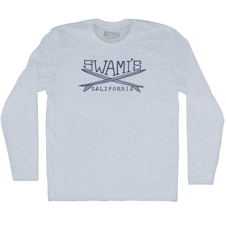 Swamis Surf Adult Tri-Blend Long Sleeve T-shirt - Athletic White