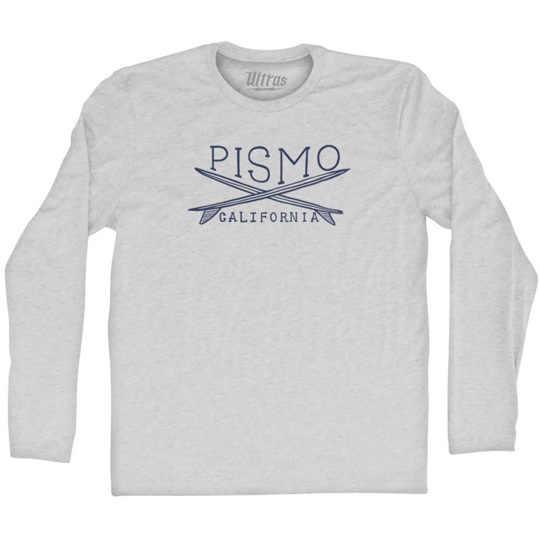 Pismo Surf Adult Cotton Long Sleeve T-shirt - Grey Heather